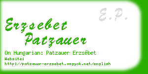 erzsebet patzauer business card